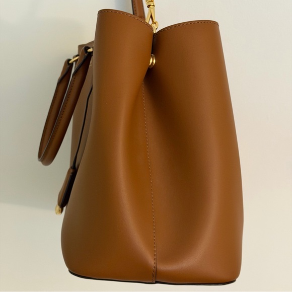 Lauren Ralph Lauren Dryden Marcy Large Satchel Cognac Leather Dust Bag - Picture 4 of 13